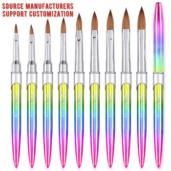 Δωρεάν αποστολή Επαγγελματικό ακρυλικό υγρό 9 μεγεθών για στυλό νυχιών Πινέλο UV Gel Nail Acrylic Powder Nail Art Brush Manicure