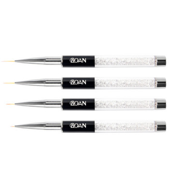 BQAN 1 PCS Crystal Handle 5mm/7mm/9mm/11mm Четка за рисуване Liner Brush Painting Pen Gel Polish Crystal Nail Art Инструменти за маникюр