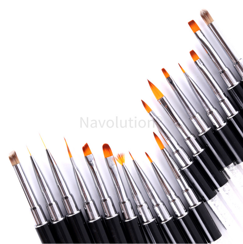 1 db Nail Art Line Carving Rajztoll Tervező Ecsetkészlet Crystal Diamond Rod fototerápiás UV gél festőecsetek Manikűr eszköz