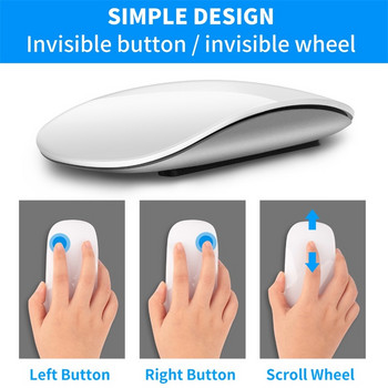 Bluetooth безжична мишка Mini Silent Ergonomic Mice Rechargeable Arc Touch Magic Mouse For Laptop Microsoft Apple Mac IPad