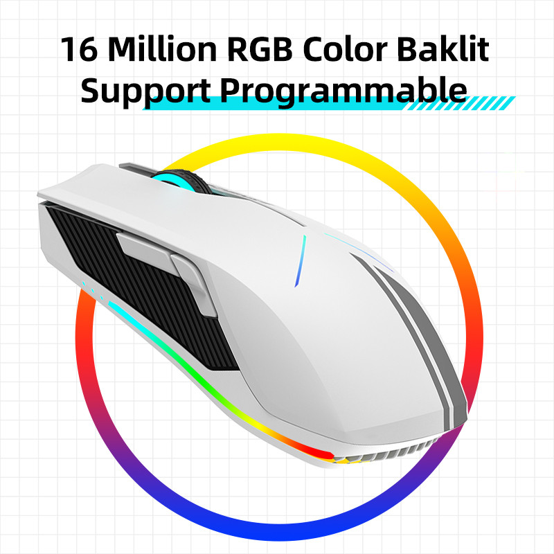 Machenike M7 Gaming Mouse Gamer Mouse Vezeték nélküli PC Gamer RGB háttérvilágítású 16000 DPI PMW3325 PMW3335 Programozható Újratölthető