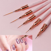 1 buc. perii pentru arta unghiilor, cu linii de dungi, pentru extensie de gel pentru manichiură, model de desen cu mâner roz, aprovizionare pentru unghii acrilice DIY