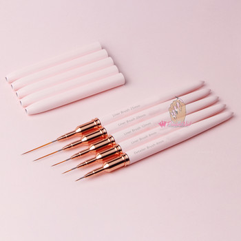 1Pc Stripes Lines Nail Art Brushes for Manicure Gel Extension Pink Handle Drawing Pattern DIY Acrylic Nails Supply