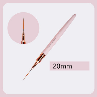 1 buc. perii pentru arta unghiilor, cu linii de dungi, pentru extensie de gel pentru manichiură, model de desen cu mâner roz, aprovizionare pentru unghii acrilice DIY