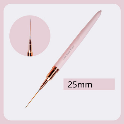 1 buc. perii pentru arta unghiilor, cu linii de dungi, pentru extensie de gel pentru manichiură, model de desen cu mâner roz, aprovizionare pentru unghii acrilice DIY