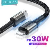 Cablu USB C KUULAA pentru iPhone 13 12 11 Pro Max X XS iPad PD 30W Cablu de încărcare rapidă USB tip C la cablu Lightning pentru Macbook