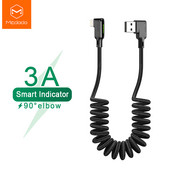 Cablu USB Mcdodo Spring 3A pentru IPhone Încărcător rapid Cablu de date Cablu de stocare pentru stilul mașinii pentru iPhone 13 12 11 Pro Max X XR Cablu LED
