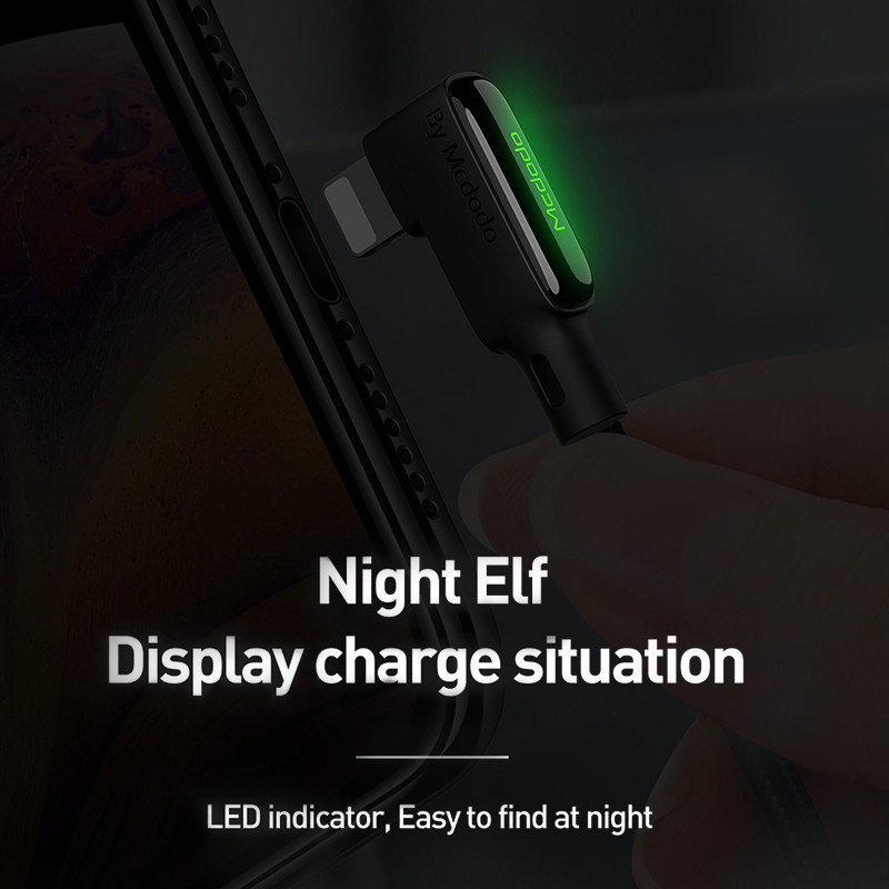 Cablu USB Mcdodo Spring 3A pentru IPhone Încărcător rapid Cablu de date Cablu de stocare pentru stilul mașinii pentru iPhone 13 12 11 Pro Max X XR Cablu LED