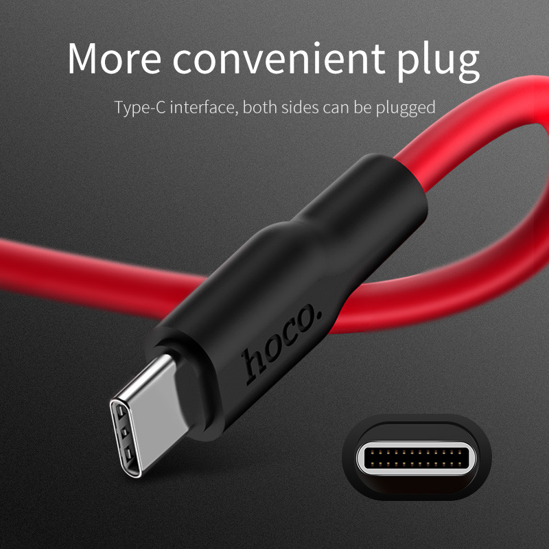 Καλώδιο USB τύπου C HOCO σιλικόνης 2A Καλώδιο USB C Καλώδιο γρήγορης φόρτισης Καλώδιο δεδομένων τύπου C Καλώδιο φορτιστή USB για Galaxy S8 Plus Xiaomi 6 Mi5