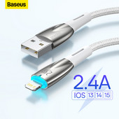 Καλώδιο USB Baseus για iPhone 14 13 Pro Max 2.4A Γρήγορη φόρτιση Καλώδιο USB A σε Lighting για iPhone 12 11 7 Xr Καλώδιο USB δεδομένων