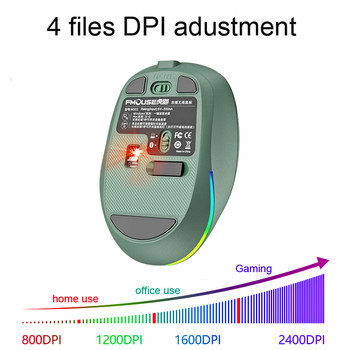 Мултифункционална Bluetooth 2.4G безжична мишка с едно щракване към работния плот тип-C акумулаторна безшумна безшумна RGB подсветка мишки 2400DPI