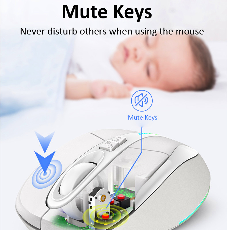 Többfunkciós Bluetooth 2.4G vezeték nélküli egér egy kattintással asztalra C típusú újratölthető némítás, csendes RGB háttérvilágítású egér 2400DPI