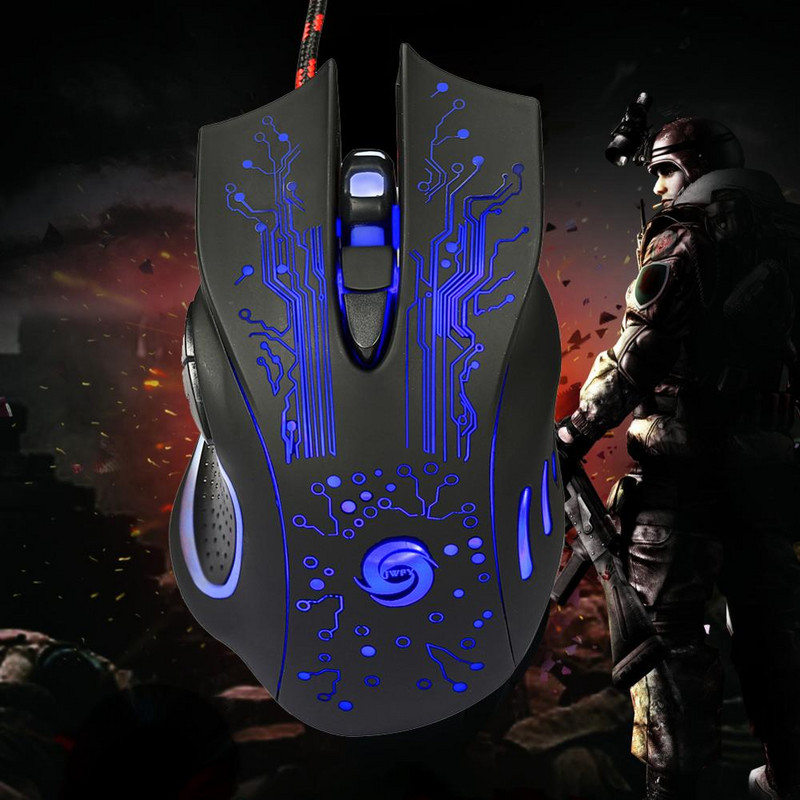 USB vezetékes játékegér 5500 DPI állítható 7 gombos LED háttérvilágítású professzionális gamer egér Ergonomikus számítógépes egér PC laptophoz
