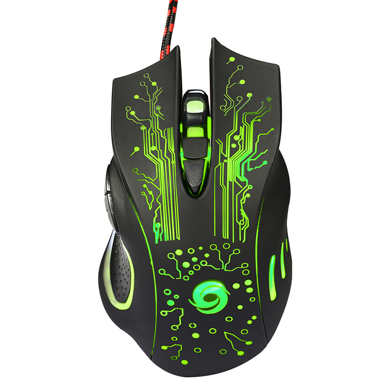 USB vezetékes játékegér 5500 DPI állítható 7 gombos LED háttérvilágítású professzionális gamer egér Ergonomikus számítógépes egér PC laptophoz