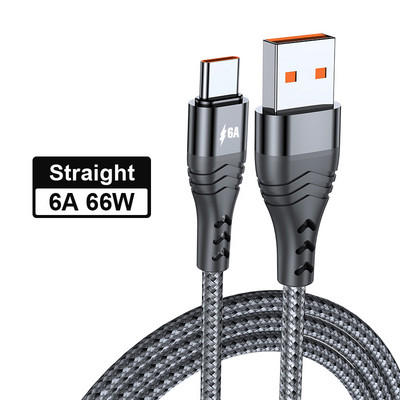 Καλώδιο USB τύπου C 6A 66W SCP για Huawei Mate 40 Pro 5A Γρήγορη φόρτιση Καλώδιο φόρτισης USB C Καλώδιο δεδομένων για Xiaomi Samsung OPPO 1/2/3M