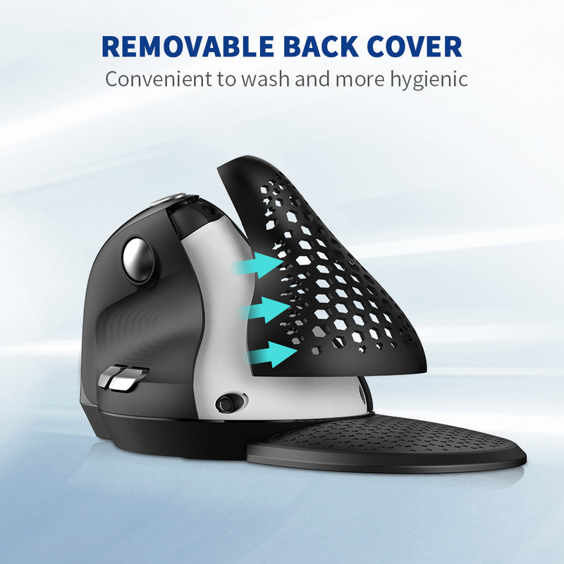 Delux Seeker M618XSD Εργονομικό κάθετο ποντίκι OLED οθόνη USB Wireless+BT 5.0 Επαναφορτιζόμενη 1000hz Berichtsrate για φορητό υπολογιστή