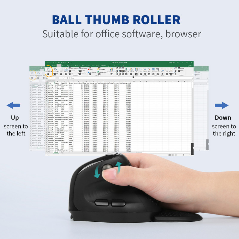 Delux Seeker M618XSD Εργονομικό κάθετο ποντίκι OLED οθόνη USB Wireless+BT 5.0 Επαναφορτιζόμενη 1000hz Berichtsrate για φορητό υπολογιστή