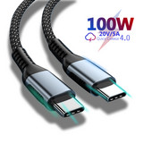 Lovebay 100W C tipo kabelis USB C į C laidas skirtas iPhone 13 Huawei Xiaomi POCO X3 M3 Samsung Macbook iPad greito įkrovimo duomenų kabelis