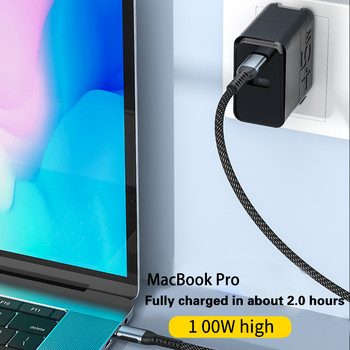 Lovebay 100W Type C кабел USB C към C кабел за iPhone 13 Huawei Xiaomi POCO X3 M3 Samsung Macbook iPad Кабел за данни за бързо зареждане