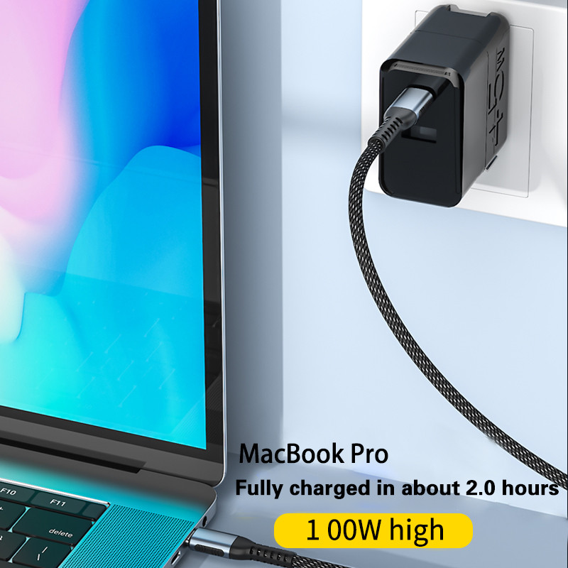 Lovebay 100W C tipo kabelis USB C į C laidas skirtas iPhone 13 Huawei Xiaomi POCO X3 M3 Samsung Macbook iPad greito įkrovimo duomenų kabelis