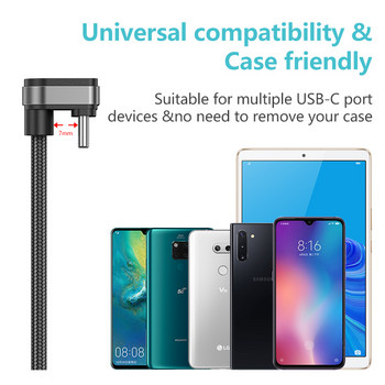 KUULAA USB C кабел за бързо зареждане за samsung S10 S9 S8 Xiaomi mi USB Type C кабел 180 градуса USB-C кабел за данни Кабел за мобилен телефон