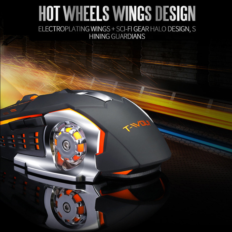 Belaidė žaidimų pelė 2400 DPI įkraunama reguliuojama 7 spalvų foninio apšvietimo kvėpuojanti žaidimų pelė žaidimų pelė, skirta asmeniniam nešiojamam kompiuteriui