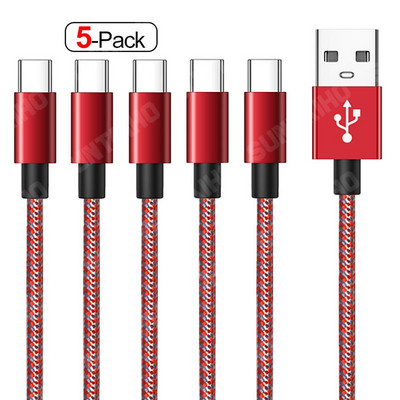 Καλώδιο 5 Pack 3A Type C για Samsung S20 S10 Plus Καλώδιο γρήγορης φόρτισης για Huawei P40 P30Pro Καλώδιο USBC για κινητό τηλέφωνο Xiaomi