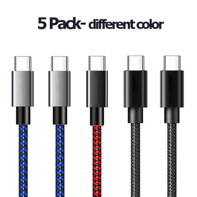 5 pakk 3A tüüpi C kaabel Samsung S20 S10 Plus kiirlaadija laadimiskaabel Huawei P40 P30Pro Xiaomi mobiiltelefoni USBC-kaabli jaoks
