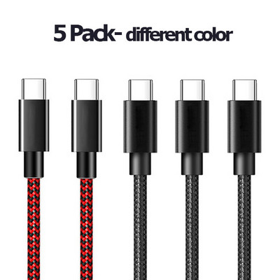 5 pakk 3A tüüpi C kaabel Samsung S20 S10 Plus kiirlaadija laadimiskaabel Huawei P40 P30Pro Xiaomi mobiiltelefoni USBC-kaabli jaoks