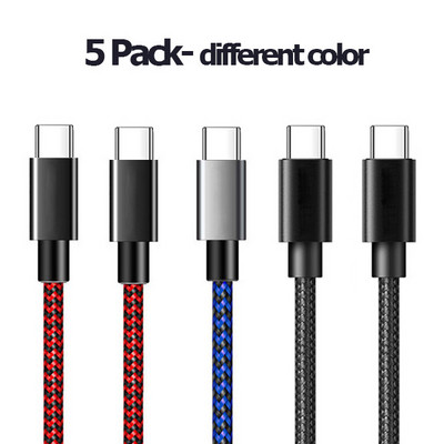 5 pakk 3A tüüpi C kaabel Samsung S20 S10 Plus kiirlaadija laadimiskaabel Huawei P40 P30Pro Xiaomi mobiiltelefoni USBC-kaabli jaoks