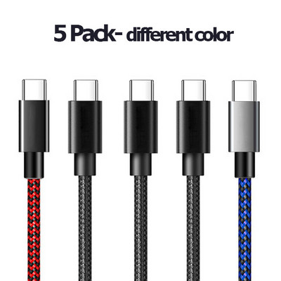 5 pakk 3A tüüpi C kaabel Samsung S20 S10 Plus kiirlaadija laadimiskaabel Huawei P40 P30Pro Xiaomi mobiiltelefoni USBC-kaabli jaoks