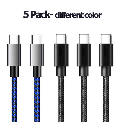 5 pakk 3A tüüpi C kaabel Samsung S20 S10 Plus kiirlaadija laadimiskaabel Huawei P40 P30Pro Xiaomi mobiiltelefoni USBC-kaabli jaoks