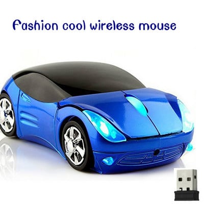 2,4 GHz-es vezeték nélküli optikai számítógépes egér divat szuper luxus autó alakú játék egerek PC laptophoz Hordozható