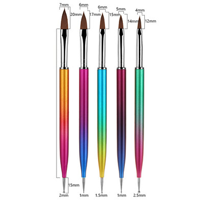 5db Nails Art pöttyös toll akril rajz bélés pontozó ecset strassz drágakövek Picker UV gél festés manikűr kiegészítők eszközök