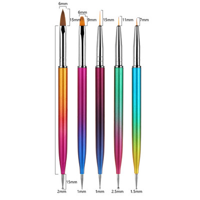 5db Nails Art pöttyös toll akril rajz bélés pontozó ecset strassz drágakövek Picker UV gél festés manikűr kiegészítők eszközök