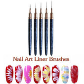 Nail Art Liner Kistovi 7 mm 9 mm 11 mm 15 mm 25 mm Olovka za slikanje 3D DIY Kistovi za akrilne UV gelove Komplet za crtanje za duge linije crna