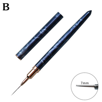 Nail Art Liner Kistovi 7 mm 9 mm 11 mm 15 mm 25 mm Olovka za slikanje 3D DIY Kistovi za akrilne UV gelove Komplet za crtanje za duge linije crna