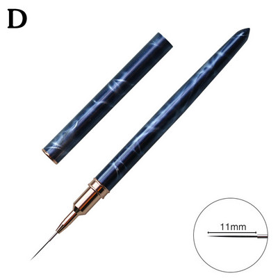 Nail Art Liner Kistovi 7 mm 9 mm 11 mm 15 mm 25 mm Olovka za slikanje 3D DIY Kistovi za akrilne UV gelove Komplet za crtanje za duge linije crna