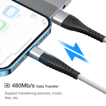 USB кабел за бързо зареждане за iPhone 13 12 11 Pro Max X XR XS 5 6 s 7 8 Plus SE дълъг 1 м 2 м 3 м Кабел за зарядно устройство за данни на Apple Phone 3 м проводник