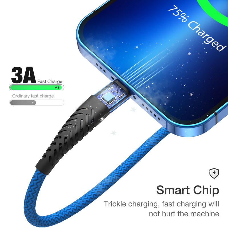 Greito įkrovimo USB laidas skirtas iPhone 13 12 11 Pro Max X XR XS 5 6 s 7 8 Plus SE Ilgas 1 m 2 m 3 m Apple telefono duomenų įkroviklio laidas 3 m laidas