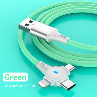 Καλώδιο δεδομένων USB 1/2m 3 σε 1 Καλώδιο Micro USB/Type C/8 Pin για Φορτιστή iPhone 6A 66W Καλώδιο γρήγορης φόρτισης για iPhone 14 13 Huawei P50