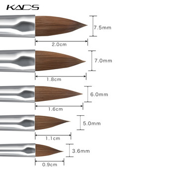 KADS Kolinsky Sable Acrylic Brush Размер 2#/4#/6#/8#/10# Акрилна четка Професионални черни Kolinsky Sable акрилни четки за нокти