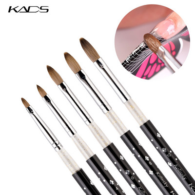 KADS Kolinsky Sable akril ecset méret 2#/4#/6#/8#/10# akril ecset professzionális fekete Kolinsky Sable akril körömkefék