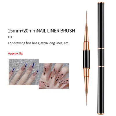 Rose Gold kétfejű vonalas rajztoll körömdíszítés UV gél bélés ecsetek rajz virág csíkozás 5+7/9+12/15+20mm