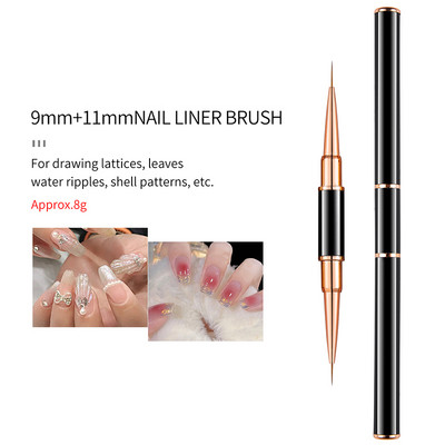 Rose Gold kétfejű vonalas rajztoll körömdíszítés UV gél bélés ecsetek rajz virág csíkozás 5+7/9+12/15+20mm