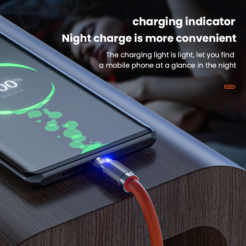 Καλώδιο USB Type C 120W 6A Super Fast Charging for Huawei Honor Liquid Silicone Data Cord for Xiaomi 12 POCO F4 Realme Oneplus 2M