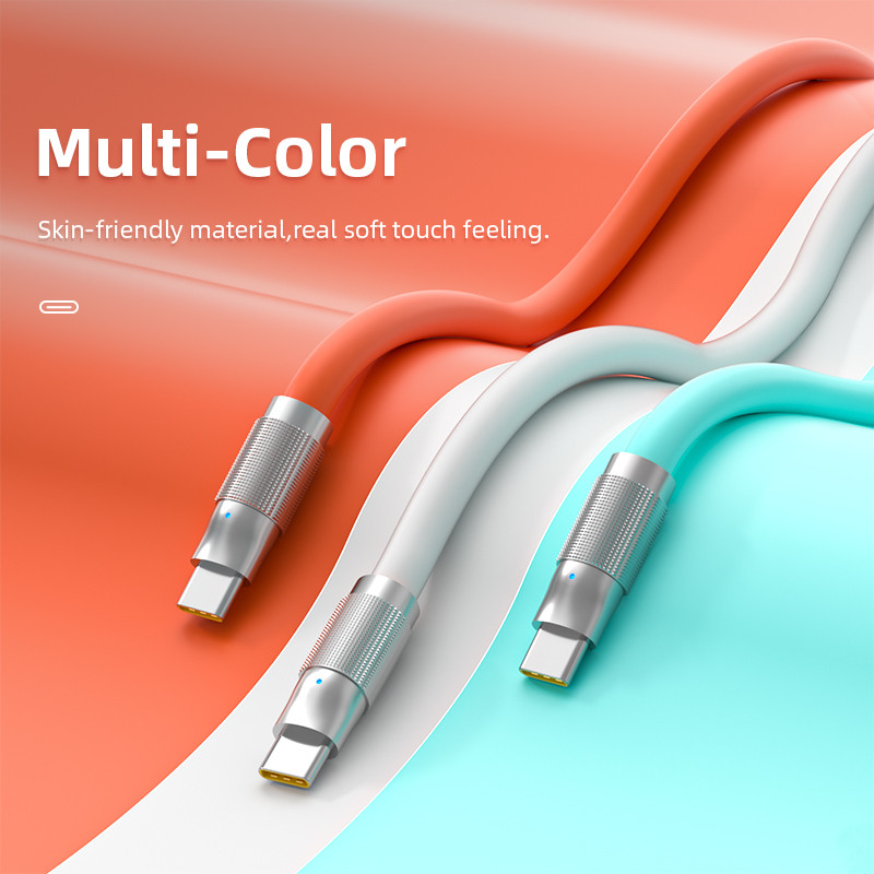 Καλώδιο USB Type C 120W 6A Super Fast Charging for Huawei Honor Liquid Silicone Data Cord for Xiaomi 12 POCO F4 Realme Oneplus 2M