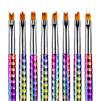 8 τμχ Σετ βουρτσών νυχιών Gradient Drawing Flower Paint Ακρυλικά εργαλεία Βούρτσες για μανικιούρ UV Gel Polish