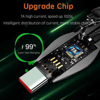 7A USB Type C кабел 66W за Huawei P50 Pro100W за Honor 50 Pro Кабел за бързо зареждане USB-C Кабел за зарядно устройство за Samsung Xiaomi iPhone