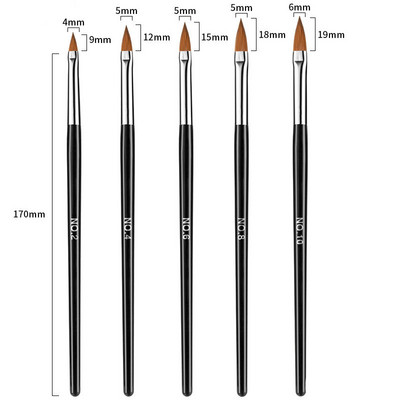 7/15 vnt. Nagų rašiklio šepetėlis 12 skirtingų dydžių nagų klijų fototerapinis rašiklis, tinkamas profesionaliam salonui arba naudojimui namuose gelinis nagų šepetėlis